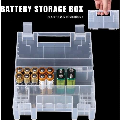 For AAA AA Battery 1pc Multi-functional Battery Holder Box Transparent White Portable Batteries Storage Boxes Mayitr