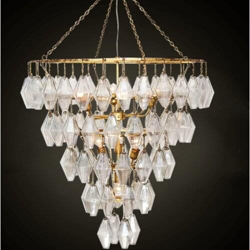 French art design American old retro simple home model room living room dining room bedroom prismatic glass chandelier