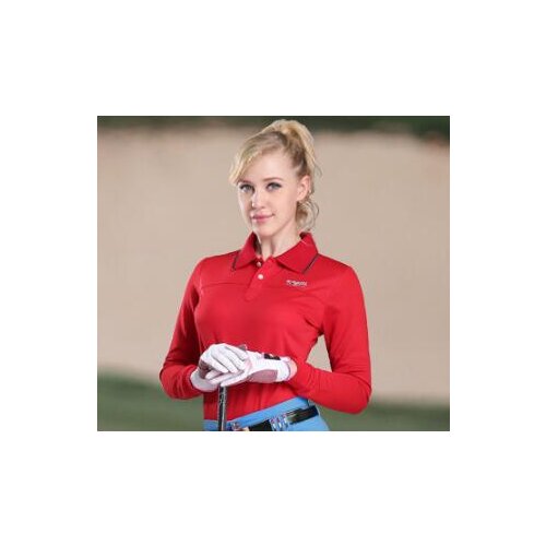 Long Sleeve Golf Trainning T-Shirt Sunscreen Lady Leisure Polo Shirt Breathable Cotton Women T Shirt