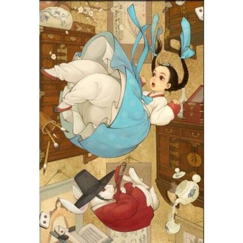 Korea Costume Girl Art Film Print Silk Poster Home Wall Decor 24x36inch