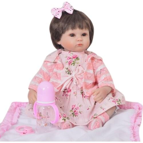 18inch 42cm Newborn Dolls Lifelike Reborn Dolls Babies soft Body Silicone Bebes Reborn Birthday Gift For Girls Kids Toy