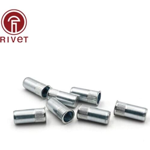 M4/M5/M6/M8/M10 Flat Head Small Side Sealed Rivet Nut Close End Vertical Stripes Body Blind Rivet Fastener Nut Insert Nut 10PCS