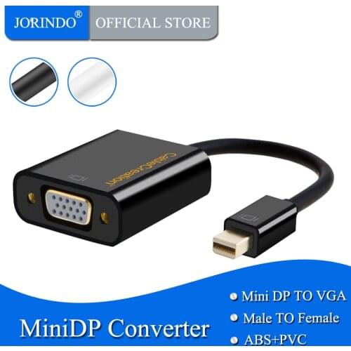 Mini DP to VGA, JORINDO Mini DisplayPort (Thunderbolt 2) to VGA Adapter 1080P Compatible Mackbook Pro/Air, iMac, Apple Devices