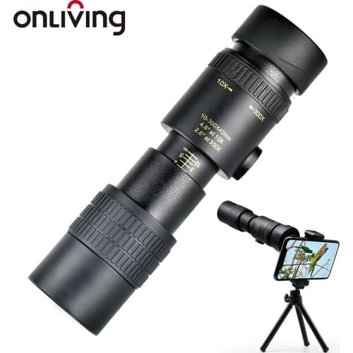 ONLIVING Powerful Monocular Telescope Night Vision Zoom Retractable Eyepiece Telescope with Tripod Clip For Hunting Tourism
