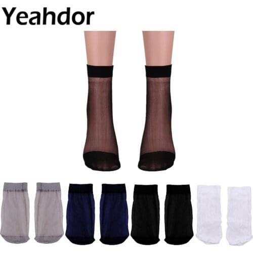 3 Pairs Mens Thin Socks Silk See Through Socks Sheer Over Ankle Length Stretchy Stockings Cool For Summer Male Cool Socks