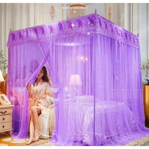 New mosquito net household princess wind three-door floor-standing palace encrypted mosquito net without bracket
