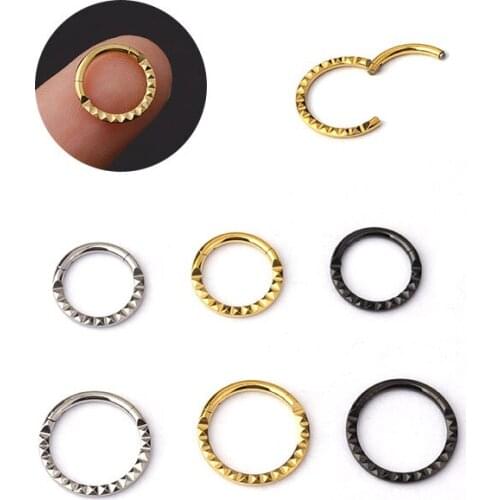 New 1PC Stainless Steel Septum Clicker Hoop Ring Nose Labret Ear Tragus Cartilage Daith Helix Earring Stud Body Piercing Jewelry