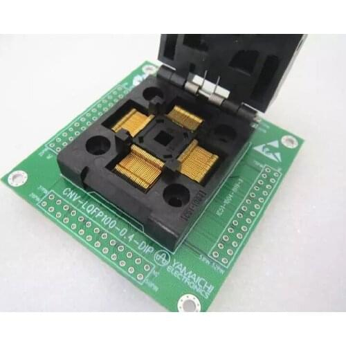 Original IC Test Seat LQFP100 PIC24FJ256GB110 Burning Programmer LQFP100 Socket Adapter 12X12MM Pitch 0.4mm