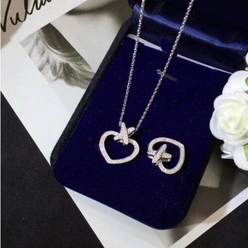 Romantic Heart Love moissanite Diamond Pendant Real 925 Sterling Silver Charm Party Wedding Pendants Necklace For Women Jewelry