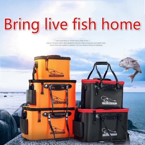 Portable EVA Fishing Bags Collapsible Fishing Bucket Live Fish Box Camping Water Container Pan Basin Tackle Storage Bag