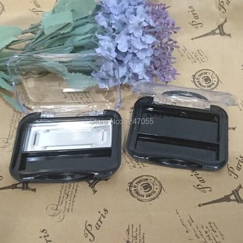 Clear&Black Plastic Empty Cosmetic Portable Handmade Lipstick Container, Makeup Eyeshadow Compact, Beauty Blusher Case, Flip Lid