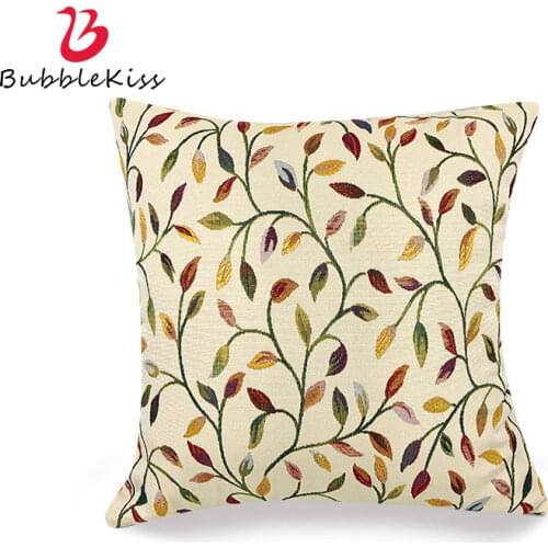 Bubble Kiss Cushion Cover 45X45CM Willow Leaf Jacquard Sofa Living Room Bedroom Bay Window Home Decoration Comfort Pillow Case