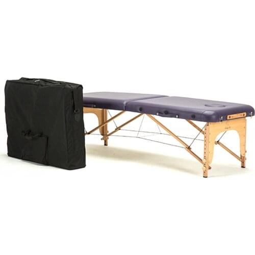 Foldable portable salon beauty salon SPA tattoo furniture beech wooden leather patio facial massage table bed with Shoulder bag