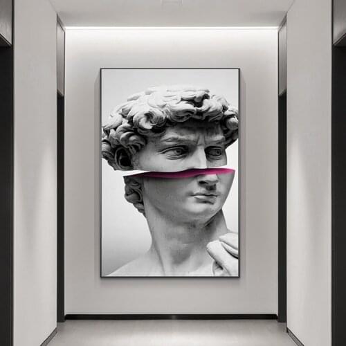 Vaporwave Sculpture Davids Funny Art Canvas Posters and Printed Abstract Paintings on the Wall Home Decor