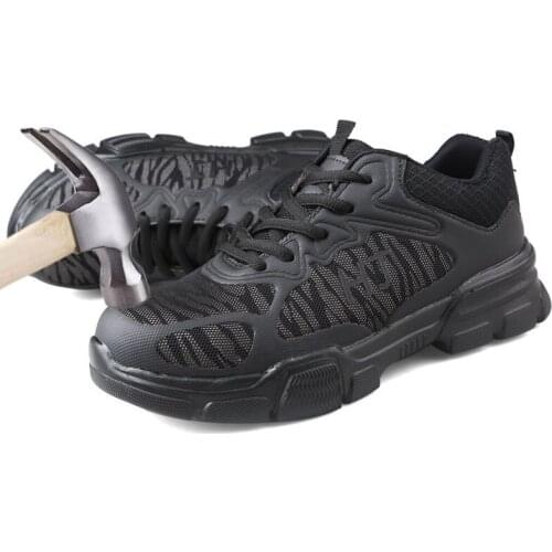 Outdoor Mens Shoes Light Breathable Night Light Steel Bag Head Anti-smashing Anti-stabbing Safty Shoes Hiking Shoes Mens