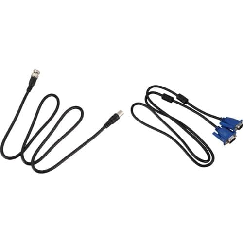 VGA 15 Pins Male to Male Plug Cable 1.5M with BNC Male to Female Plug CCTV Extension Coaxial Line Cable 3.3Ft Long