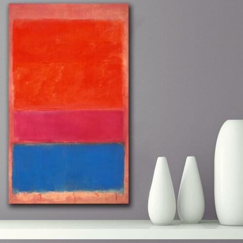 No-1-royal-red-and-blue by Mark Rothko Paiting Home Decor On Canvas Modern Wall Art Canvas Print Poster Canvas Painting