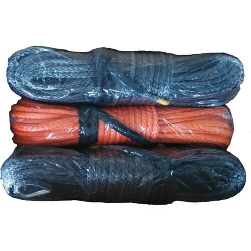 12 mm x 50 Meters 12 Strand Synthetic Winch Rope With 2 Meters Black Protector Sleeve