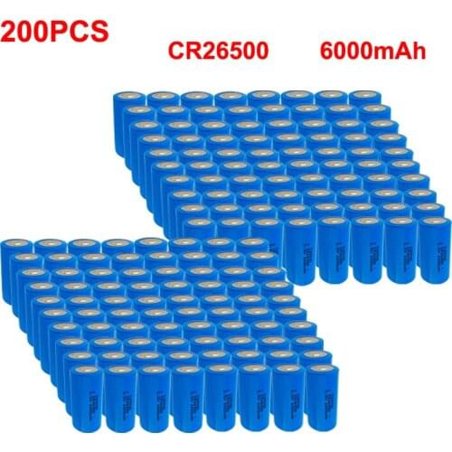 200PCS NEW batteria CR26500 CR 26500 26500 lithium battery 3.0V 6000mah C type PLC control in Li-MnO2 batteries
