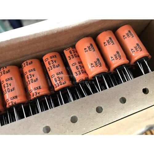 2021 hot sale 10pcs/30pcs Japan NIPPON 63V330UF 12.5X25 GXE high temperature 125 degrees electrolytic capacitors free shipping