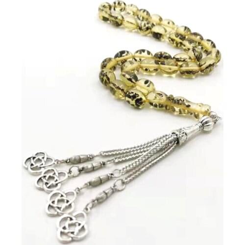 2021 style Tasbih Sesame Resin 33 Prayer Beads Metal tassel Muslim mans bracelet islamic arabic fashion misbaha