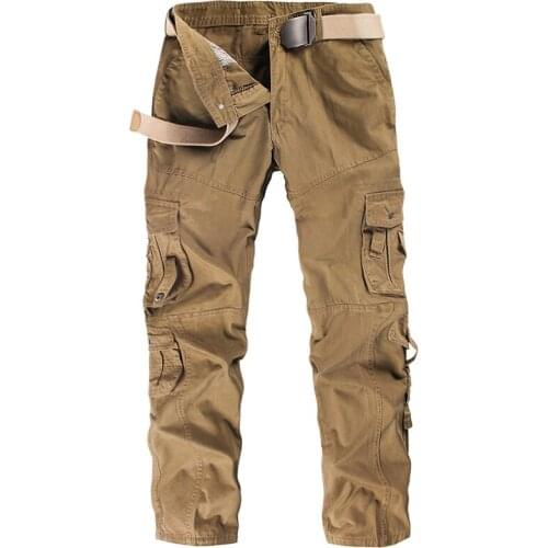 2020 Spring Cargo Pants Men Cotton Tactical Trousers Men Work Mens Overalls Pantalon Homme Joggers Army Pockets Casual Trousers