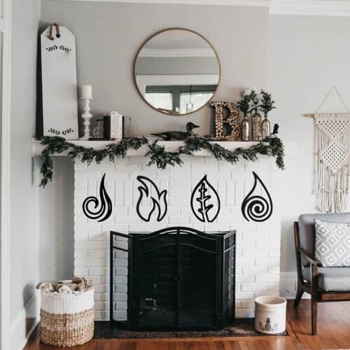 Abstract Geometric Wall Stickers Glass Decoration Modern Design Leaf Fire Pattern For Reading Office Bath Room Living Room