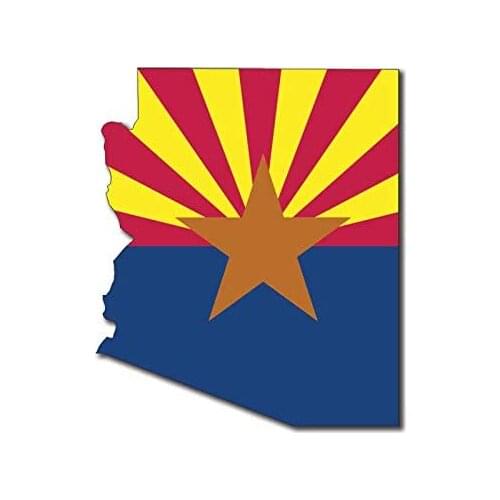 American Vinyl Arizona Shaped State Flag Sticker (Shape Phoenix car az Phoenix Sedona)