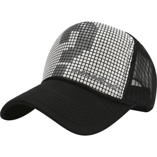 Unisex Men Women Sequin Patchwork Basin Hat Summer Breathable Caps Outdoor Sports Baseball Cap Fashoin Adjustable Hip Hop Cap