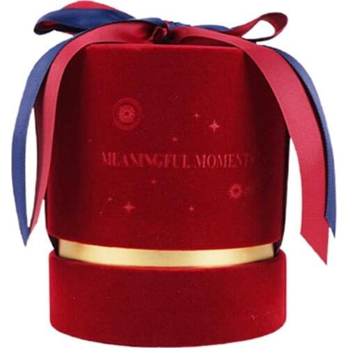 Cylindrical Gifts Package Box Delicate Design Flannel Convenient Use Candy packaging/mystery/gift box Wedding Decor for natal