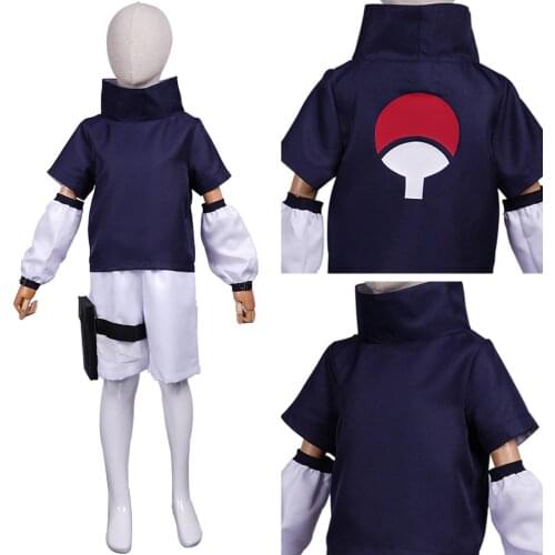 NARUTO Sasuke Uchiha Cosplay Costume Kids Children Top Pants Outfits Halloween Carnival Suit