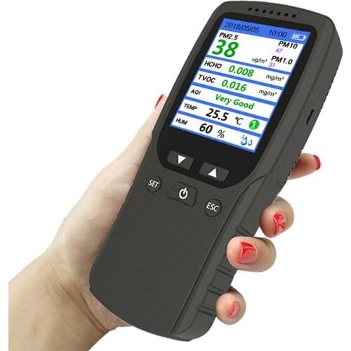 Gas Analyzer Detector TVOC HCHO benzene meter PM2.5 PM1.0 PM10 Temperature Humidity Meter