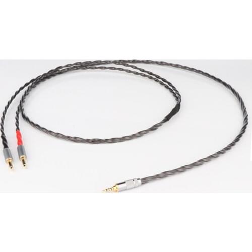 Hi-end copper silver plated AUX cable 2.5mm to 2x3.5 mm male plug cable hifi audio Headphone Cable Audio 3.5mm Upgrade Cable