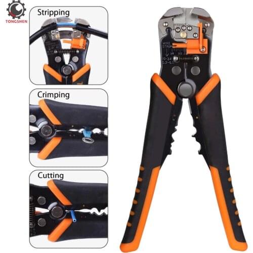 Wire Stripper Self-Adjusting 8.4 Inch Cable Cutter Crimper 3 in 1 Multi Pliers Wire Pliers for Wire Stripping Cutting Crimping
