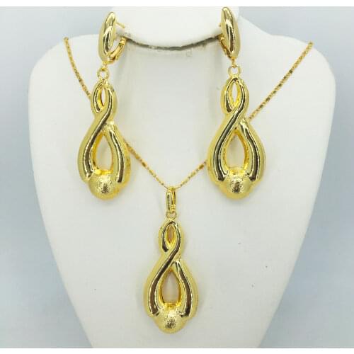 Wholesale gold New Jewelry collection African brides wedding gifts women necklace earrings collection wife jewelry set