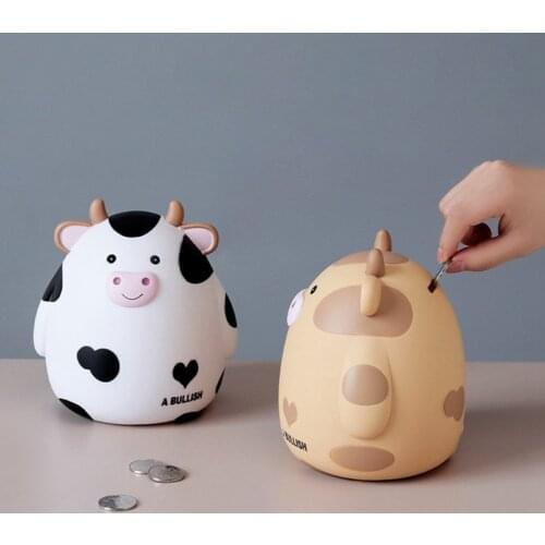 Cow Shape Bank Money Plastic Coin Bank For Attracting Money Jar Coins Money Box Large Savings Box Coins Child Gift