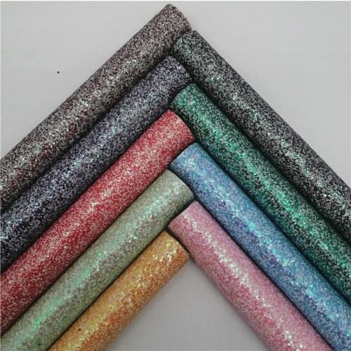 Autumn Colors Chunky Glitter Faux Vinyl Fabric Glitter Leather Sheets with Felt Backing For Earrings Bows DIY 21X29CM GM2253