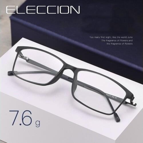 ELECCION Plastic Titanium Glasses Frame Men Square Myopia Optical Prescription Eyeglasses 2021 Korean Screwless Eyewear Women