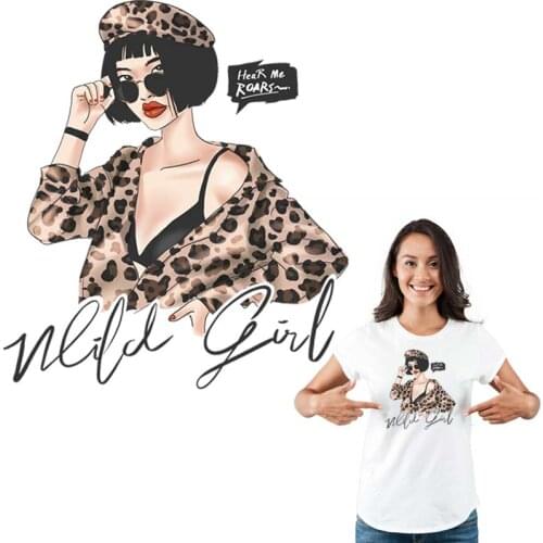 Stickers For Clothes Fashion Girl Heat Transfer Patch Eco-Friendly Diy T-Shirt Washable Clothing Stickers Stripe Applique