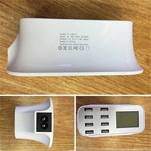 8 Ports Desktop USB Charger Multi-Function USB Charging Station Dock with Stand Holder For Mobile Phone Tablet PC