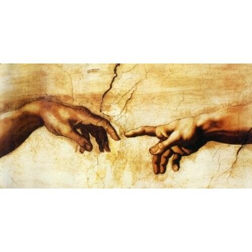2016 New Canvas Prints famous oil painting (Creation of Adam) by Michelangelo giclee print on canvas for wall