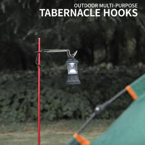 Portable Outdoor Camping Tent Lamp Hanging Clip Kettle Pole Bottle Holder Hook Outdoor Sports Accessories