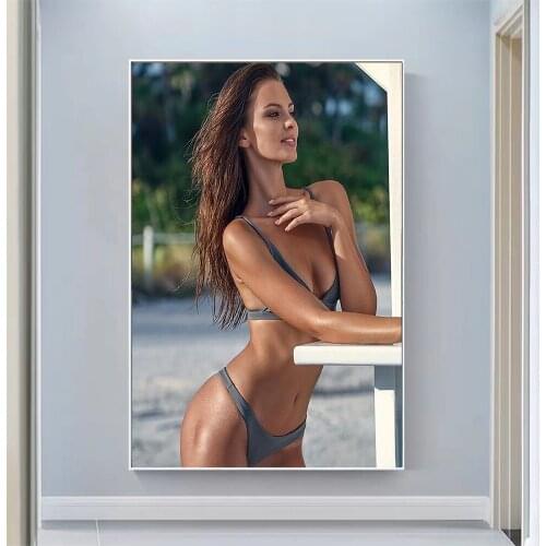Anastasia Sobol Sexy Model Pretty Girl Swimsuit Pose Wall Silk Cloth HD Poster Art Home Decoration Gift