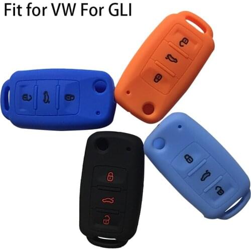 Silica Gel Keyless Remote Cap Cover For VW GLI Rubber Flip Key Case For Car Key Cover For GLI 3 Button Remote Control Flip Key