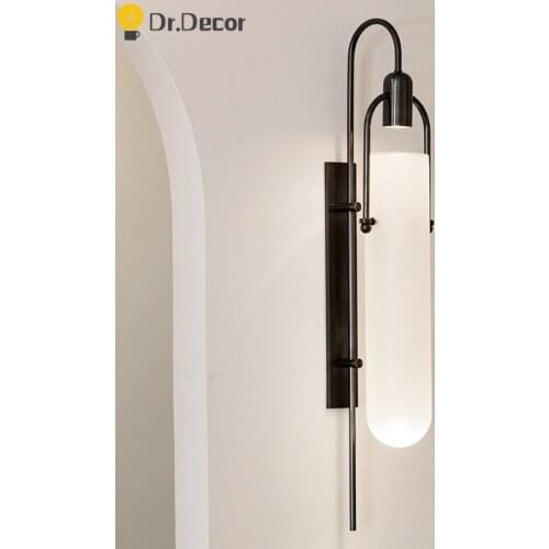 Modern Glass Wall Lamp Vintage Corridor Aisle Living Room Background Wall Light Bedroom Bedside Lamp Stair Home Light Fixture