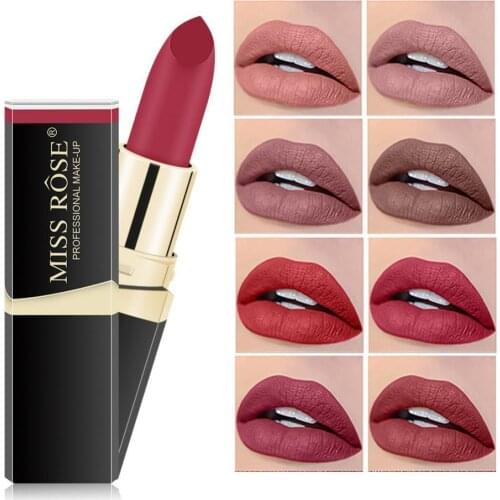 MISS ROSE Long Lasting Waterproof Matte Lipstick Moisturizing Lip Gloss Cosmetics