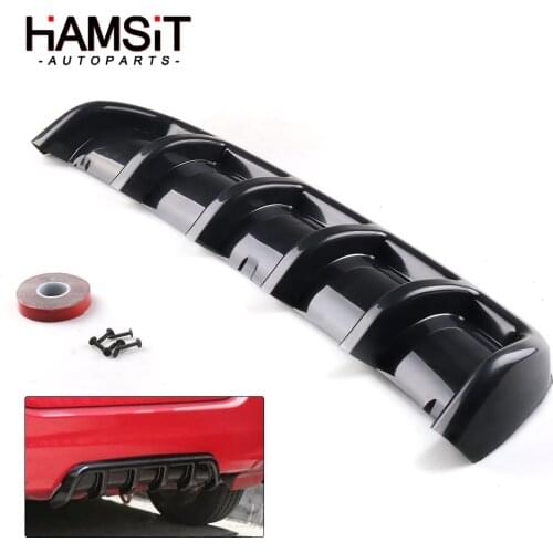 Hamsit Universal Car Kit ABS Plastic Rear Bumper Cover Trim Shark Fin Spoiler Lip Diffuser 6Fin car modification dropshipping