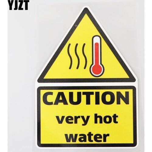 YJZT 11.2CM×16.2CM CAUTION Very Hot Water Decal Warning Car Sticker PVC 12C-0427