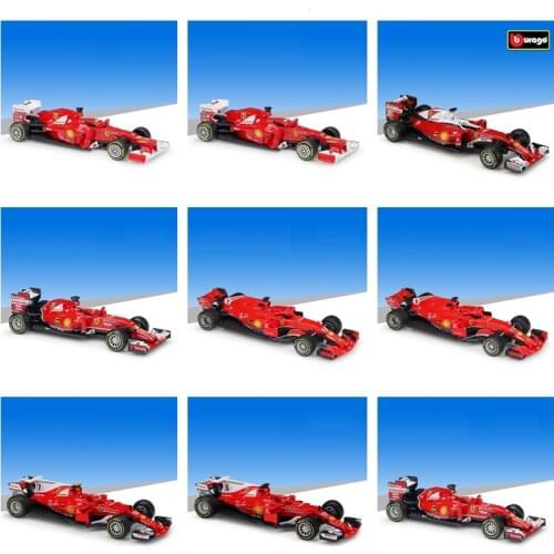 1:43 Bburago F1 Racing Ferrari 2018 SF71H 2017 SF70 2016 SF16 2014 S14T F21012 Diecast Model Car