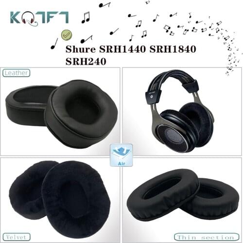 KQTFT 1 Pair of Velvet leather Replacement EarPads for Shure SRH1440 SRH1840 SRH240 Headset Earmuff Cover Cushion Cups